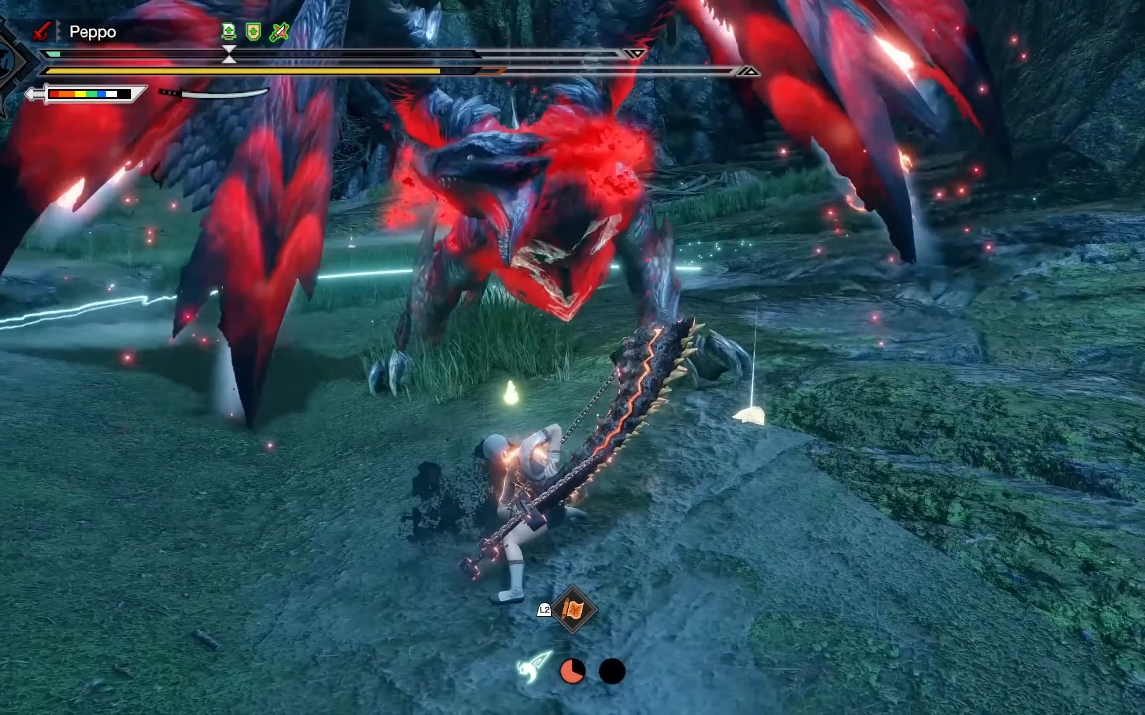 mhrs 怪物猎人崛起曙光 太刀裸装-神秘红光天彗龙