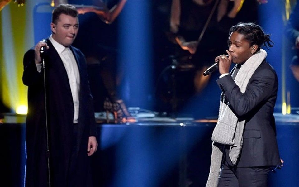 [图]Sam Smith & ASAP Rocky - I'm Not The Only One Live AMA's 2014