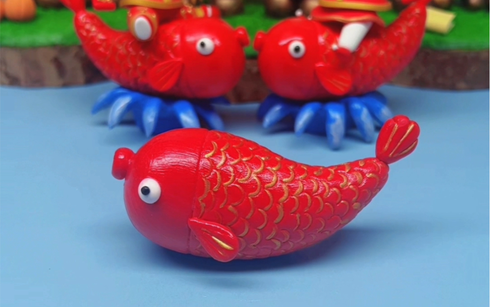 超轻黏土教程第95期:小锦鲤