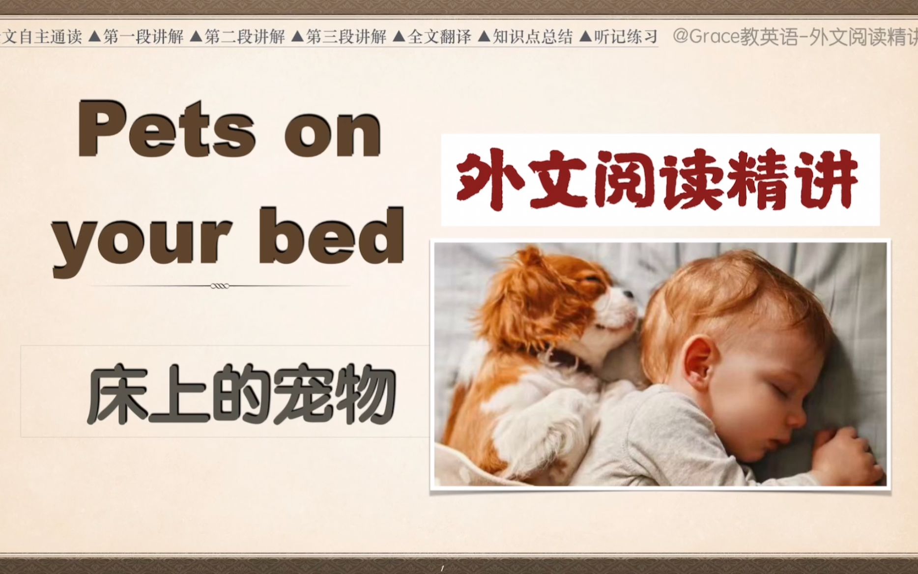 【外文阅读精讲(4)】Pets on Bed 床上的宠物|成人基础英语|中考|高考|专升本|21世纪英文报哔哩哔哩bilibili