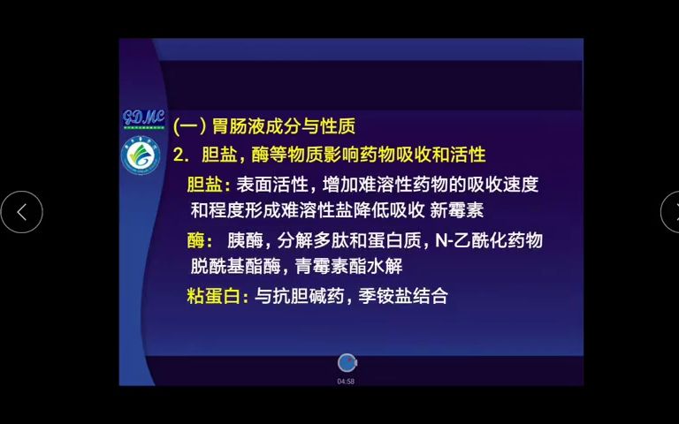 广东药科大学生物药剂学与药物动力学——[2.2]2.2.1影响药物吸收的生理因素哔哩哔哩bilibili