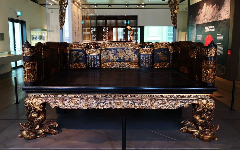 新加坡亚洲文明博物馆 潮州木雕 鸦片烟床