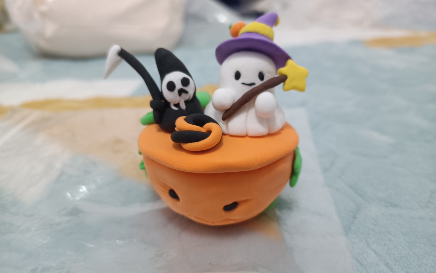 超轻黏土【万圣节99南瓜盒子】