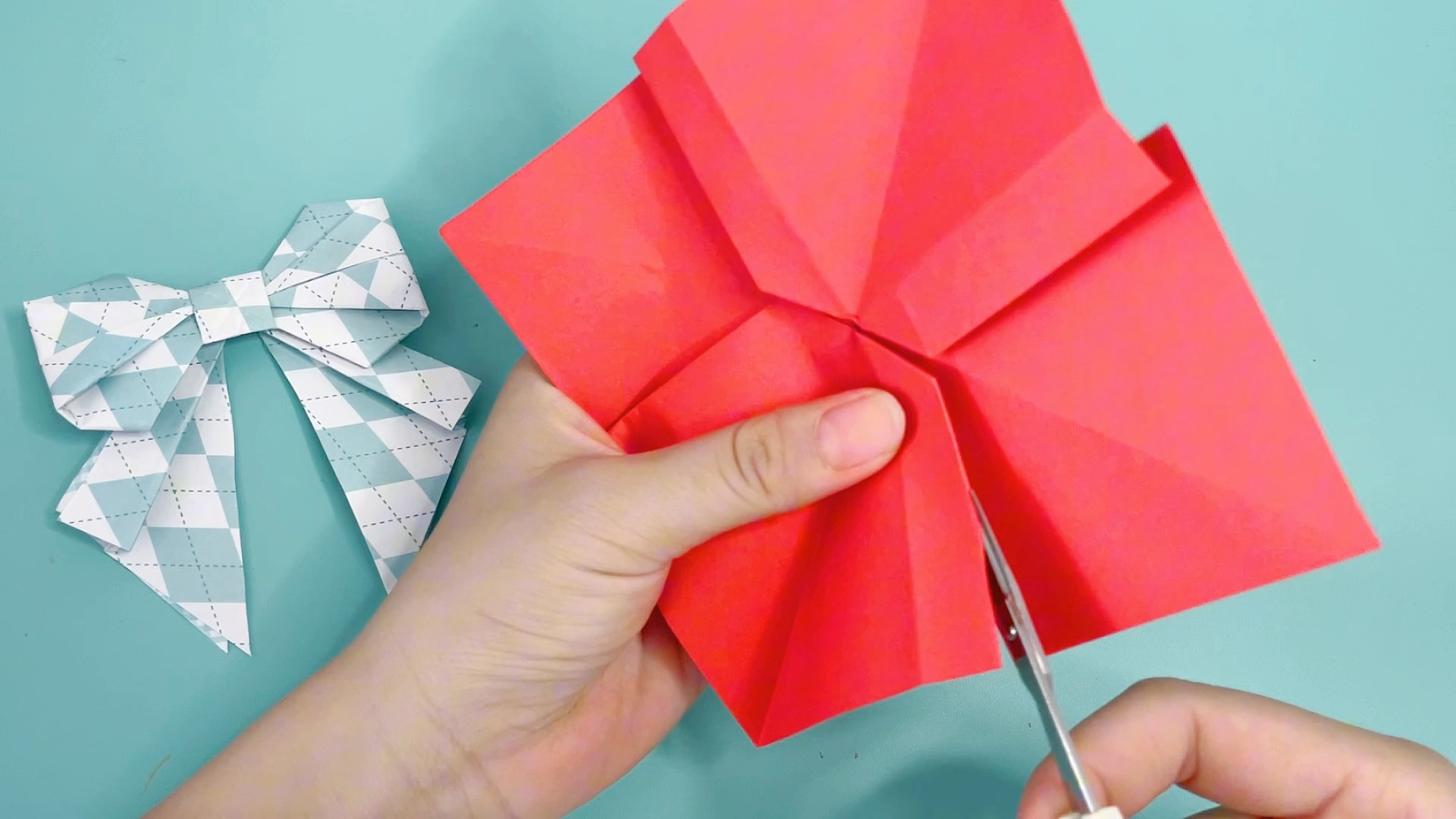 漂亮的蝴蝶结折纸详细教程,折出来可以做礼物装饰