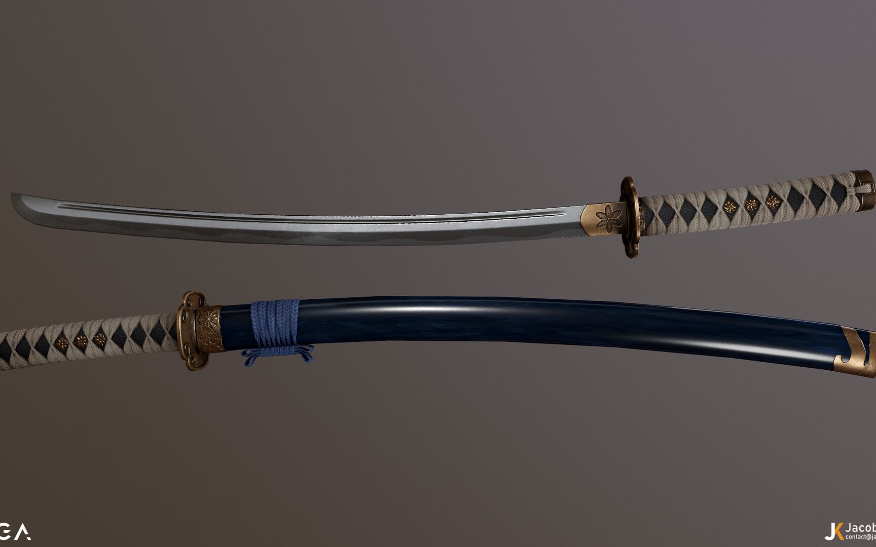 3dmax游戏武器模型太刀高模制作教程新手小白练习案例