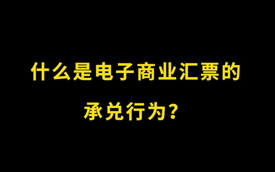 什么是电子商业汇票的承兑行为?哔哩哔哩bilibili