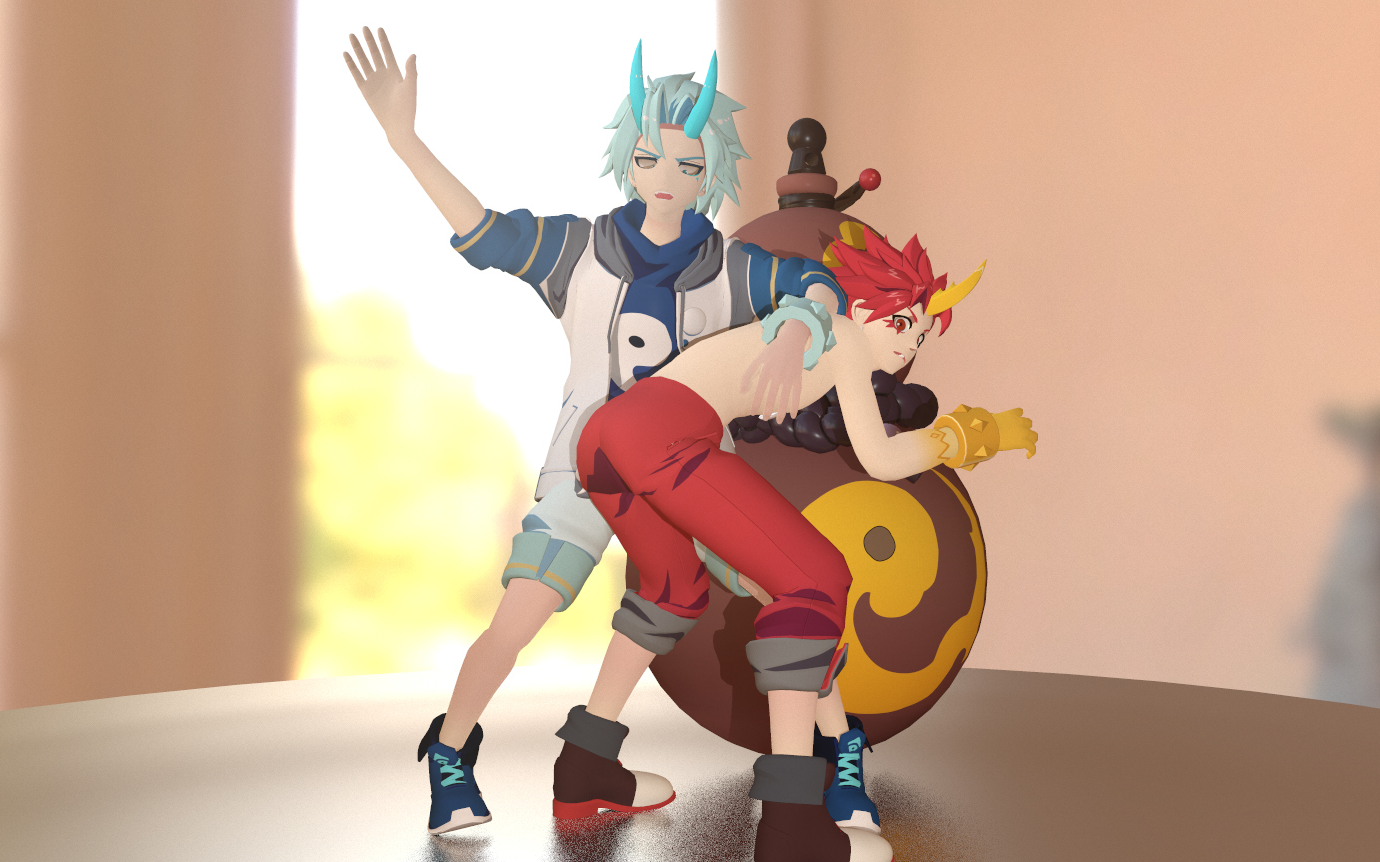 搓腚舞(家暴现场)【金角(脱衣)×银角】【非人学园mmd】【非人学园