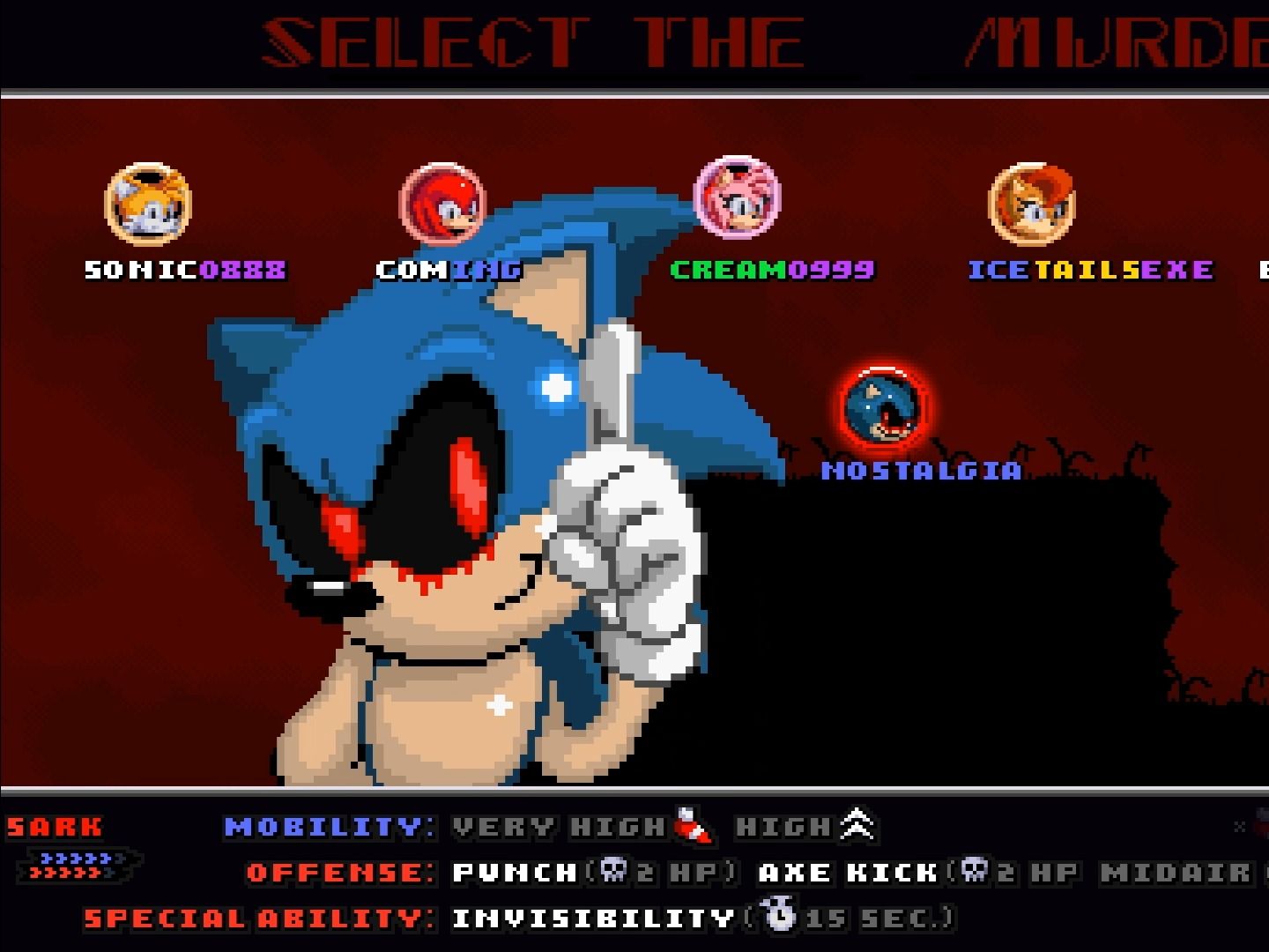 Sark维度MOD:Sark【索尼克同人联机游戏\全地图角色演示】Sonic.EXE2D大逃杀重置版直播回放部分精彩片段第一期单机游戏热门视频