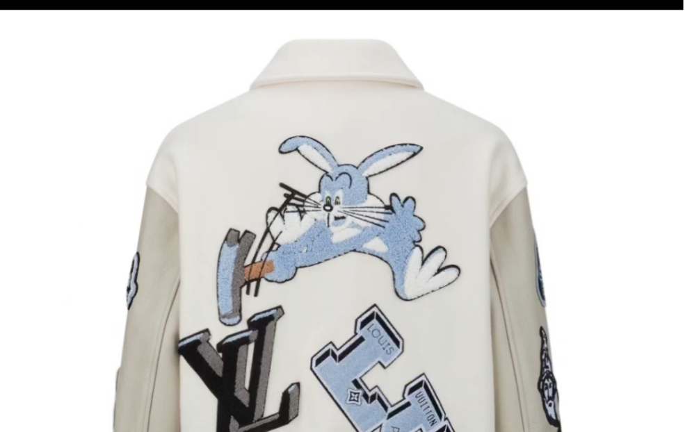 说一下原单lv路易威登秀款白色兔八哥棒球服外套