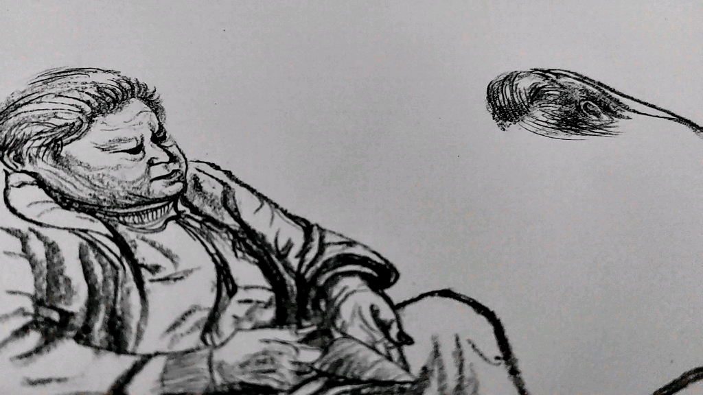 速写端午节包粽子场景