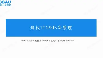 Download Video: 【SPSSAU】熵权TOPSIS法原理介绍，处理步骤