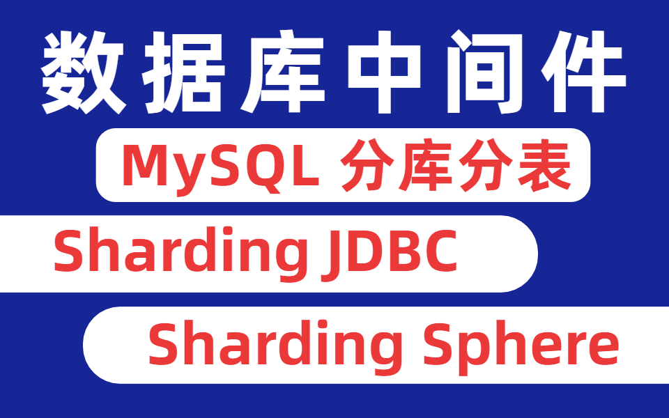 一天学会数据库中间件!MySQL分库分表,Sharding Sphere,Sharding JDBC,通俗易懂全面掌握哔哩哔哩bilibili