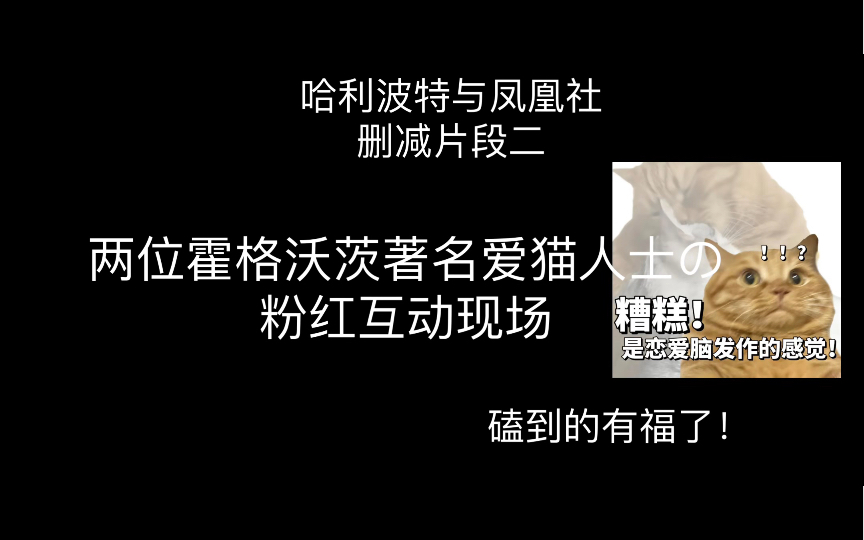 哈利波特与凤凰社删减片段二,霍格沃茨著名爱猫人士的罕见互动,现场一片粉红,十分有爱!磕到的有福了!|今天为奇奇cp打call|乌姆里奇费尔奇哔哩哔...