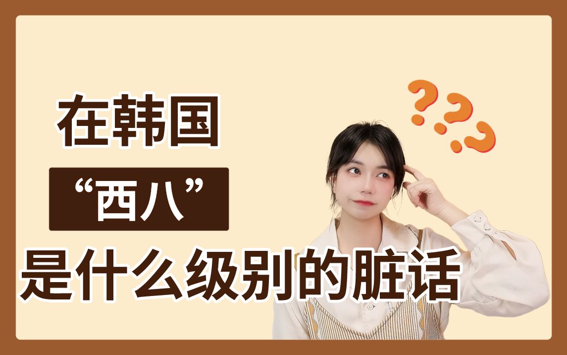 在韩国"西八"到底是什么级别的脏话?