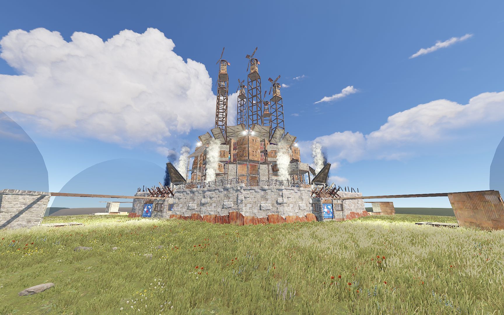 rust【部落】新圆筒建筑设计 16 大团队 在线防守房 宽隙炮眼 开放式