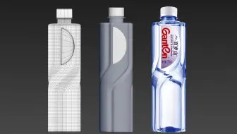 【3dmax建模】教你从0开始做一个百岁山矿泉水瓶模型，萌新必看3dmax建模案例教程