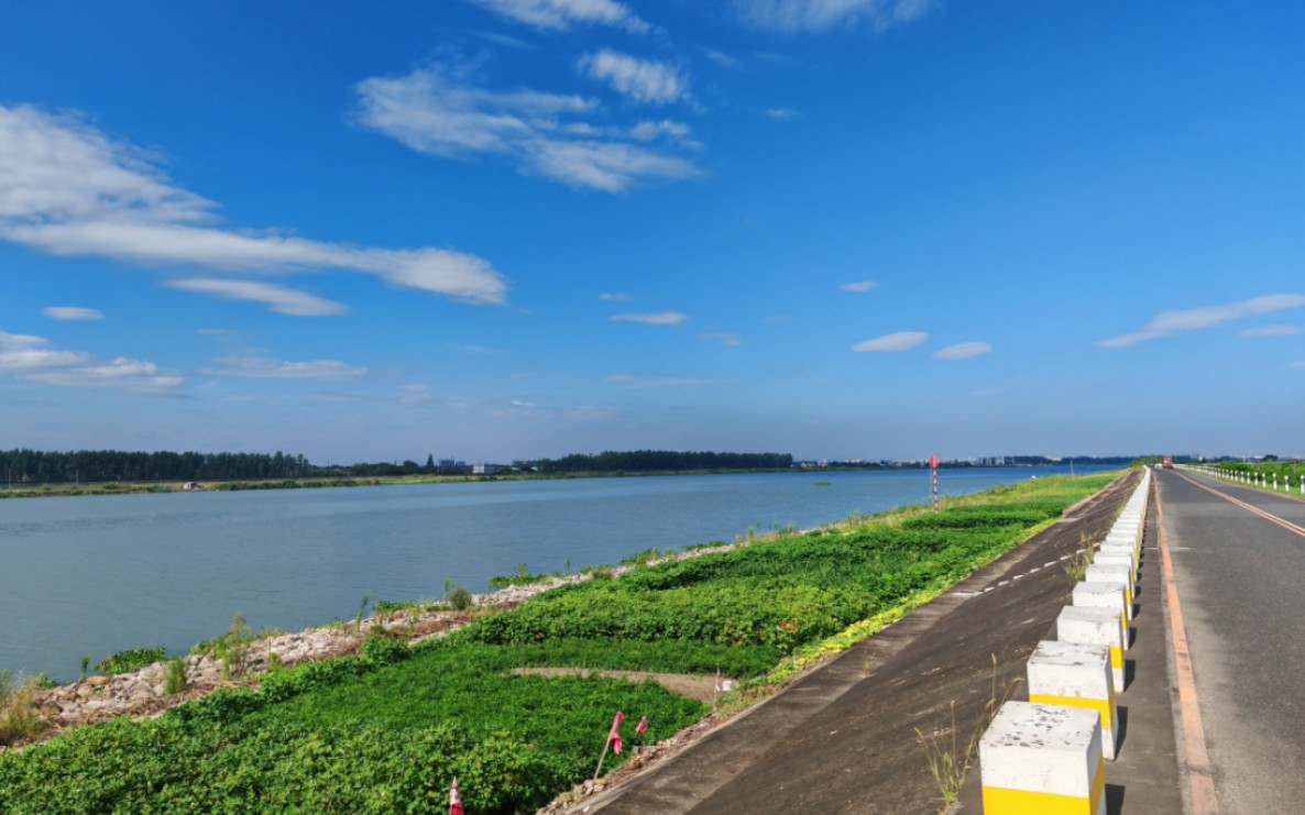 曹娥江边骑行,风景非常不错