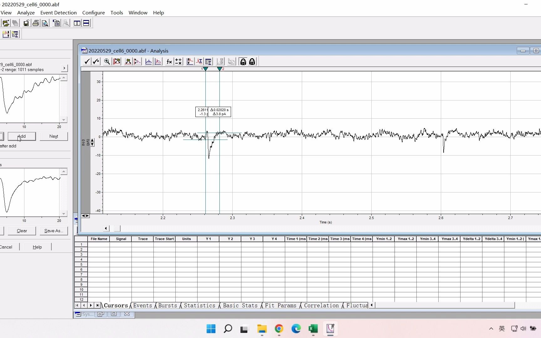 Brain Slice Patch Clamp: mEPSC Data Processing