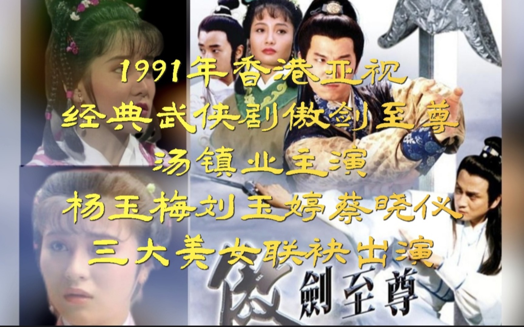 1991年香港亚视经典武侠剧傲剑至尊,汤镇业主演,杨玉梅刘玉婷蔡晓仪三大美女联袂出演哔哩哔哩bilibili