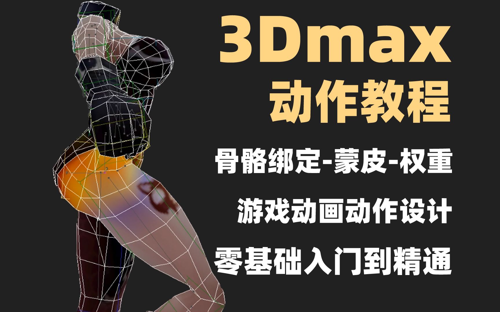 零基础学习3dmax骨骼绑定 蒙皮 权重