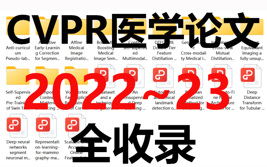 【宝藏资源】我把CVPR 2022~23收录的医学论文全部分类整理好了,需要打包送给你吗?人工智能/CVPR/计算机视觉/深度学习哔哩哔哩bilibili