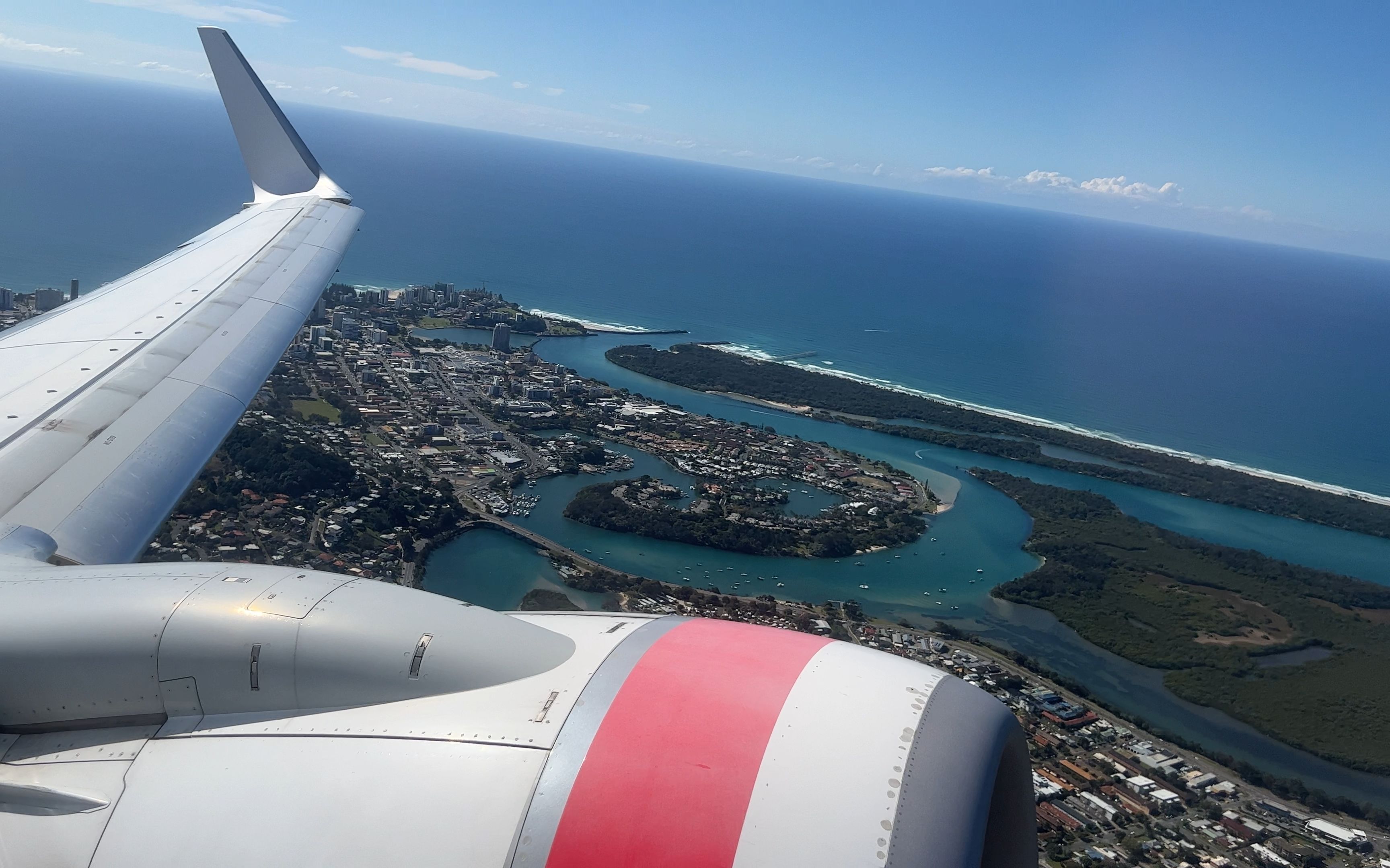 澳洲维珍航空黄金海岸起飞+悉尼落地,壮丽的海岸风景哔哩哔哩bilibili