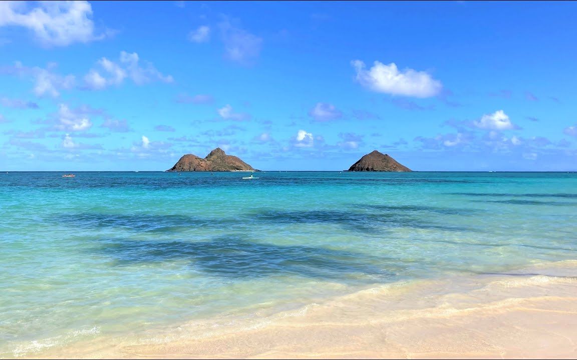 【漫步夏威夷】行走在美国夏威夷瓦胡岛美丽的拉尼凯海滩|4K|放松舒缓|拍摄于2021.2哔哩哔哩bilibili