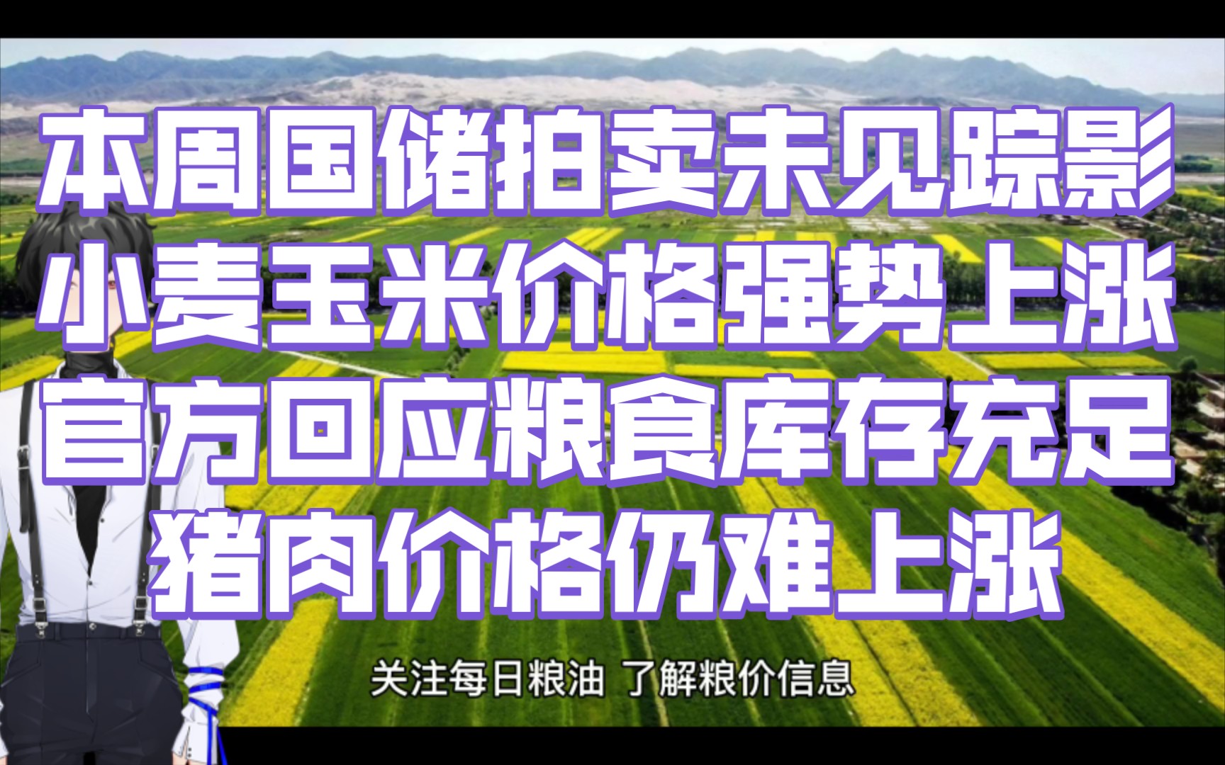 每日粮价:进入本周以来国储拍卖未见踪影,小麦玉米价格强势上涨;官方回应粮食库存充足,猪肉价格仍难上涨哔哩哔哩bilibili