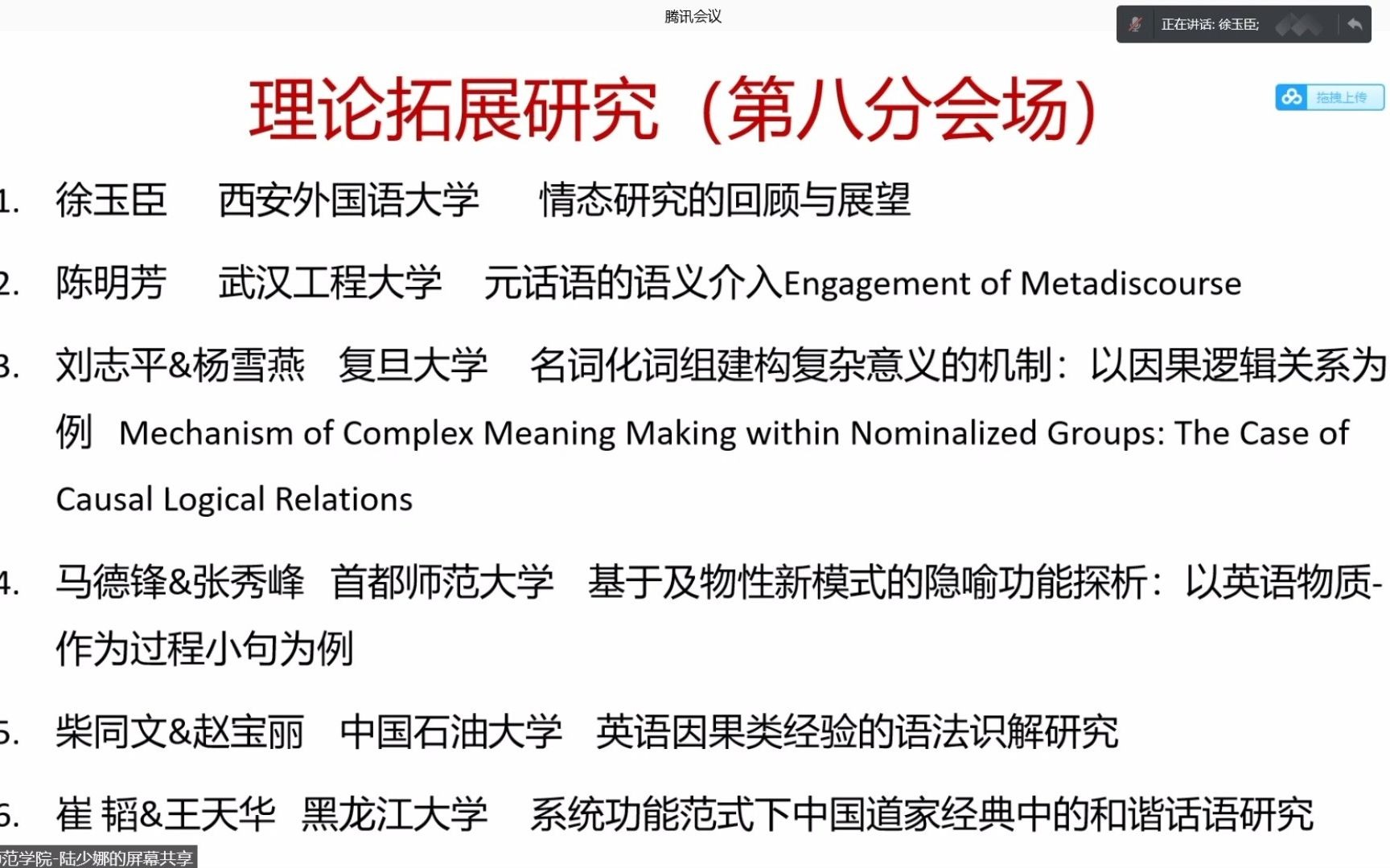 [图]【第17届功能语言学学术探讨会】有幸聆听大佬们的pre，可我实在是听不懂啊