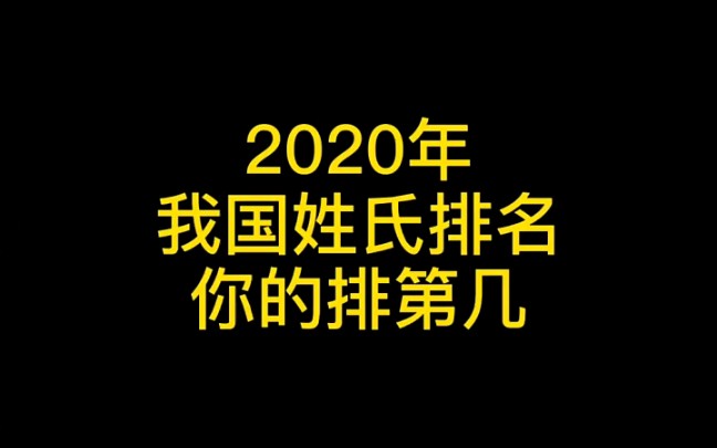 2020我国姓氏排名,有没有的姓氏?哔哩哔哩bilibili