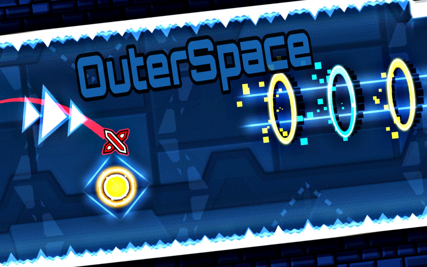 (几何冲刺)超火爆的hard关卡-outerspace_哔哩哔哩