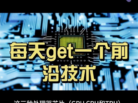 每天get一个前沿技术什么是GPU/CPU/TPU哔哩哔哩bilibili