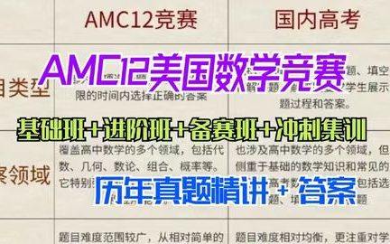 完美数学竞赛【AMC12 】基础+进阶+备赛班+冲刺集训【60节 视频+PDF】哔哩哔哩bilibili