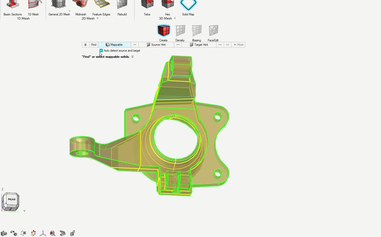 HyperMesh Solidmap 转向节的六面体网格划分 映射体哔哩哔哩bilibili