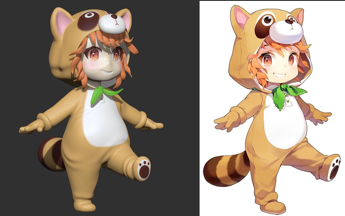 【zbrush雕刻】零基础学习卡通人物手办雕刻,超详细的3d人物雕刻上色