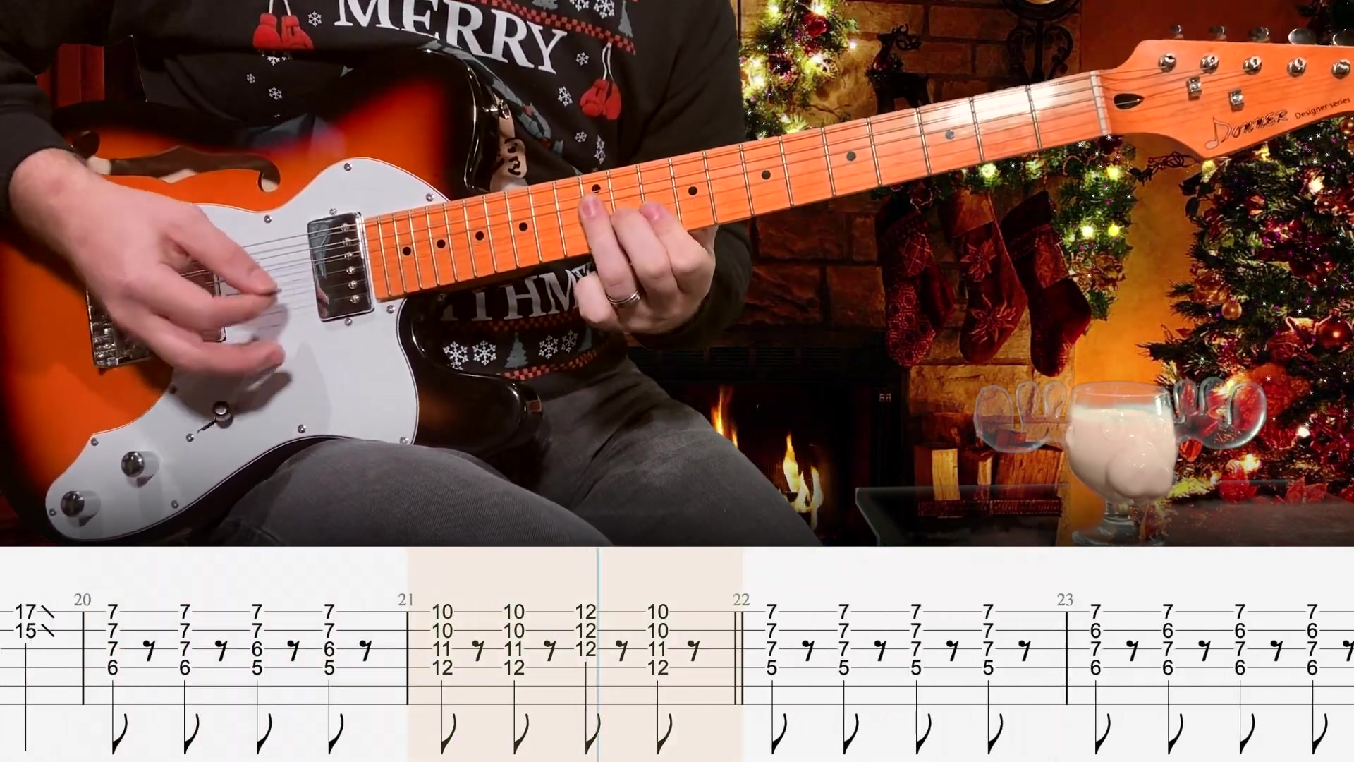 [图]Jingle Bell Rock Hall and Oats Cover | Guitar Tab | Lesson | Tutorial | Donner