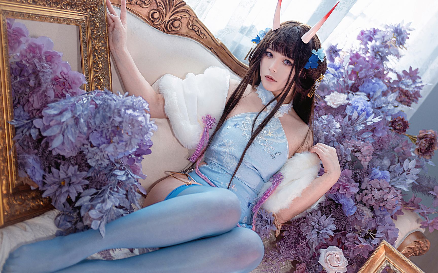 「cosplay宝藏美女」百合欧皇子:呼…啊,指挥官是不是觉得冷了?