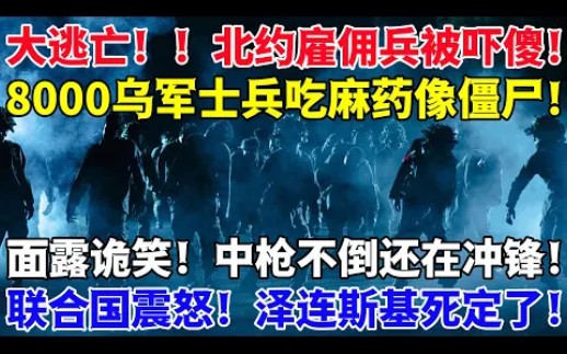 [图]大逃亡！！北约雇佣兵被吓傻！8000乌军士兵吃麻药像僵尸！面露诡笑！中枪不倒还在冲锋！联合国震怒！泽连斯基死定了！