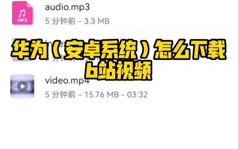 华为手机(安卓系统)怎么下载b站视频/音频视频分开下载/方法应该不唯一,可以借鉴哔哩哔哩bilibili