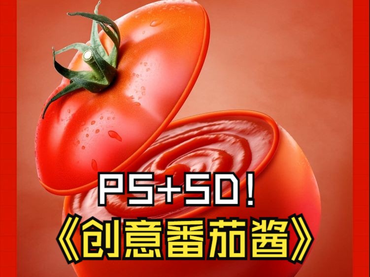 PS+SD合成番茄酱海报哔哩哔哩bilibili