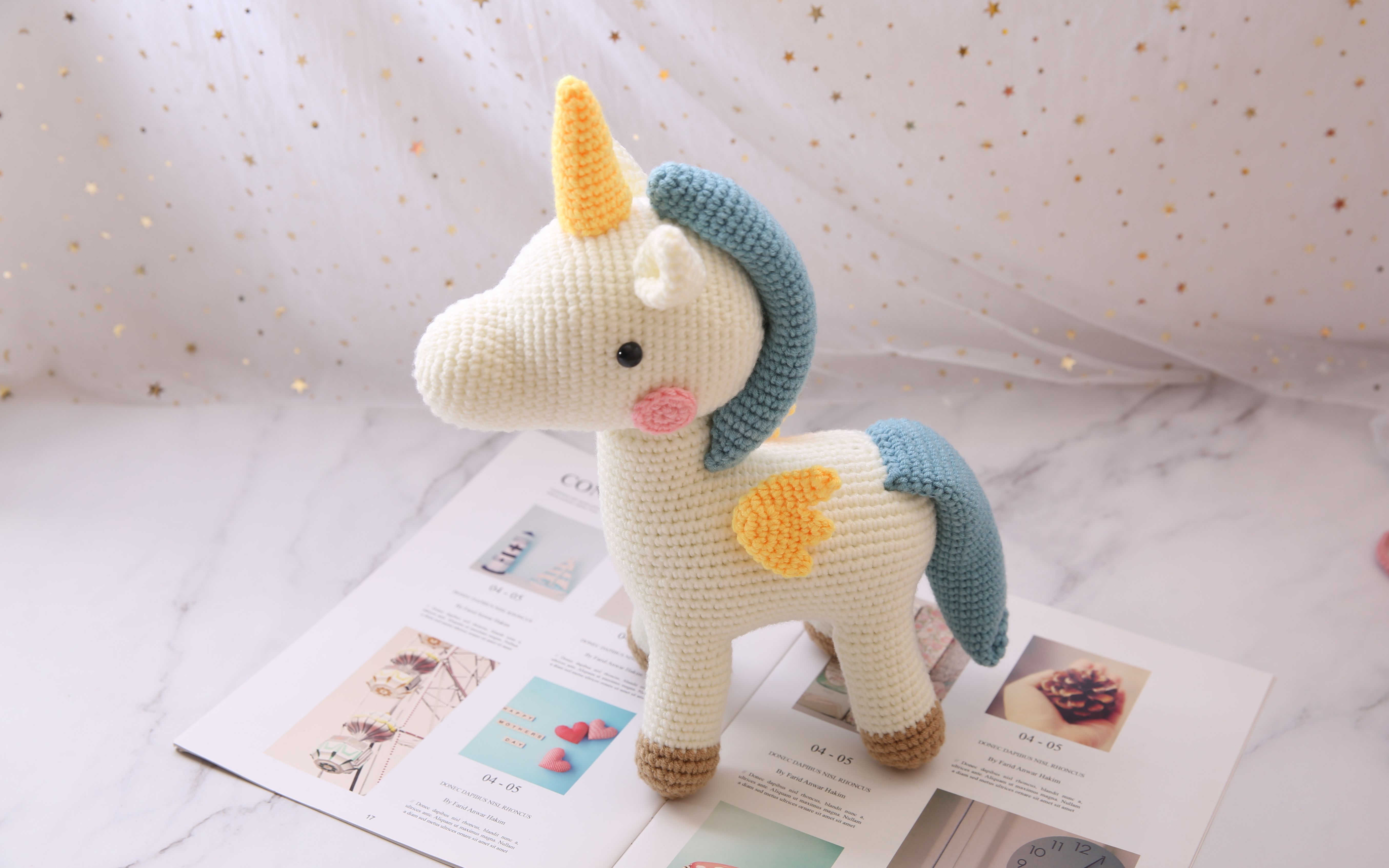 【新手编织教程】独角兽2 玩偶 毛线钩针diy手工编织教程 米妈手作