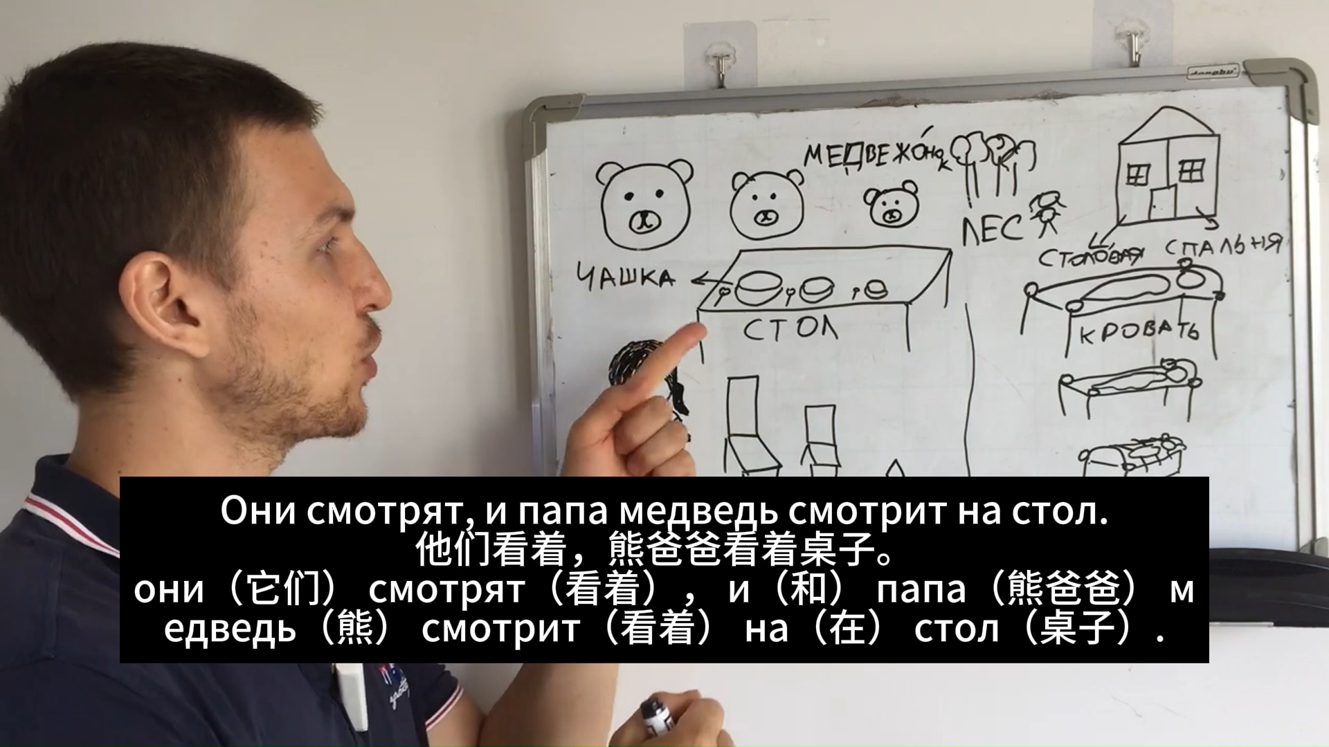 慢速俄语-俄语故事-Маша и Три Медведя-07