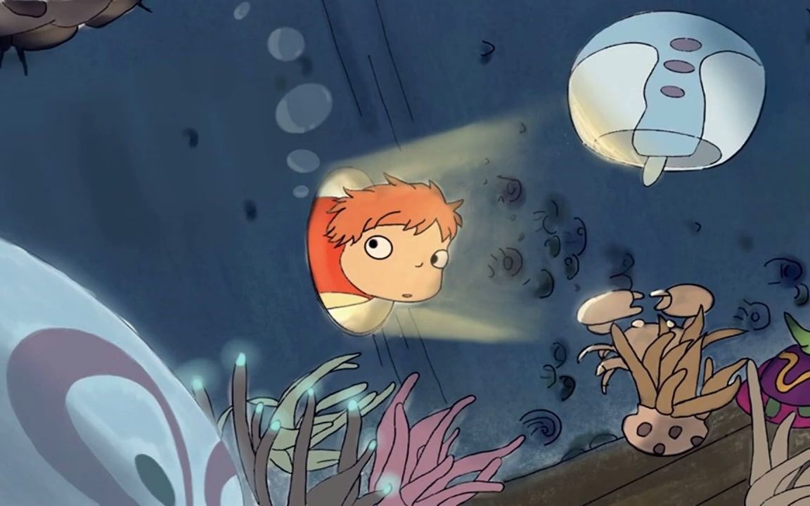 【白噪音|环境音】🐠和波妞一起在海底漫游 悬崖上的金鱼姬 3d立体