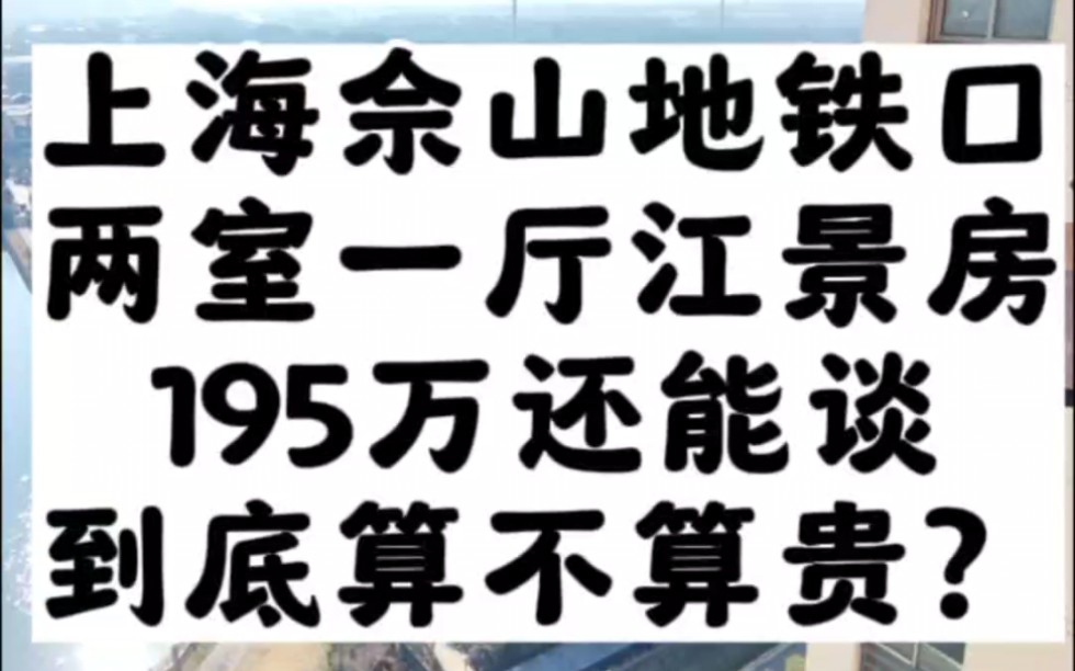 上海佘山地铁口.两室一厅江景房.195万还能谈.到底算不算贵?哔哩哔哩bilibili