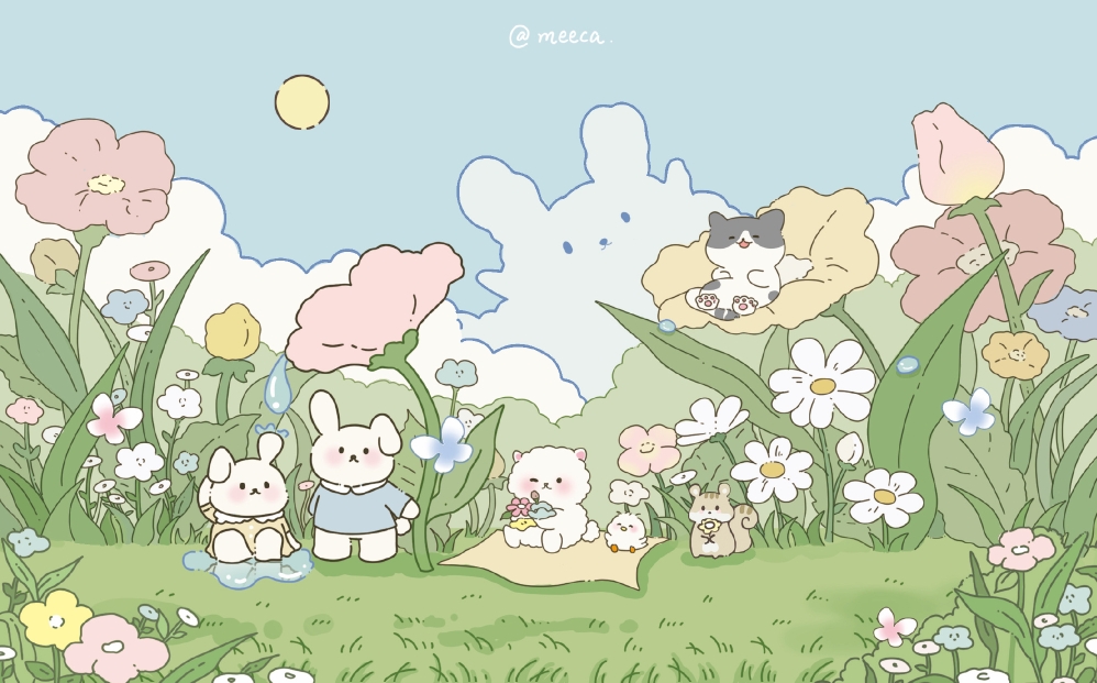 9594小兔子的四季92治愈系插画壁纸947615