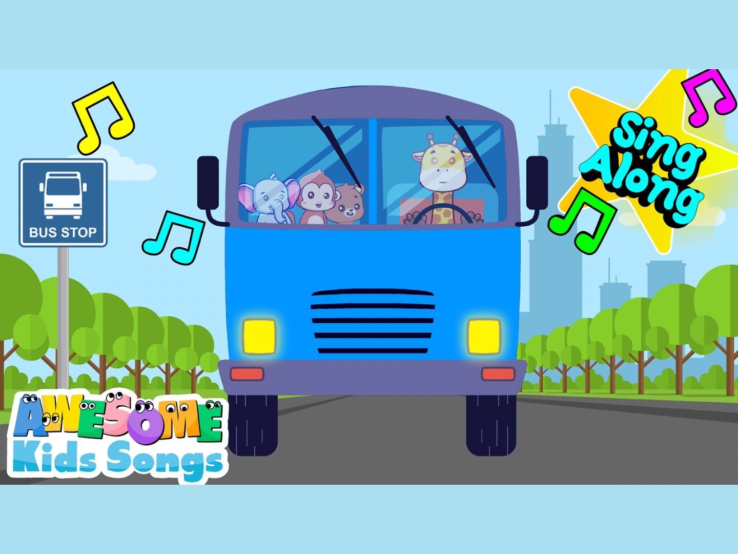 唱歌学英语:巴士歌 Wheels on the Bus | Awesome Kids Songs哔哩哔哩bilibili