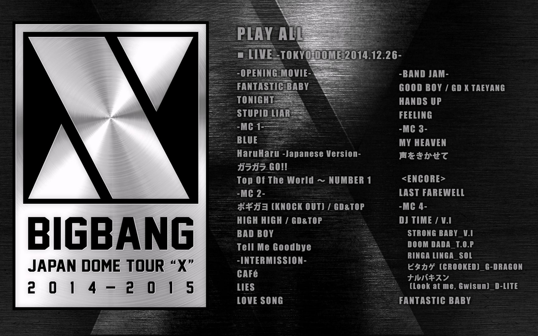 [图]BigBang - LAST FAREWELL (最后的告别)_JAPAN DOME TOUR 2014~2015“X" 2014.12.26