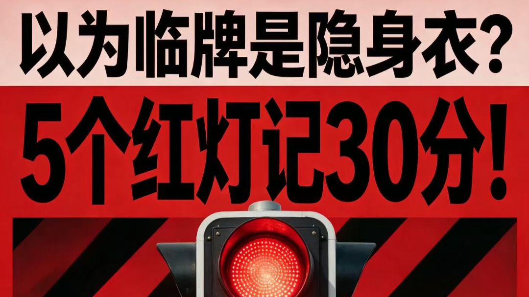以为临牌是“隐身衣”？5个红灯记30分！