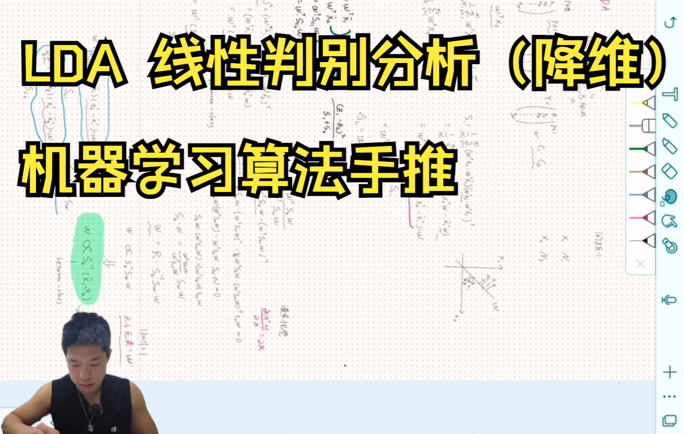 [图]「机器学习算法手推」LDA 线性判别分析 降维 Fisher