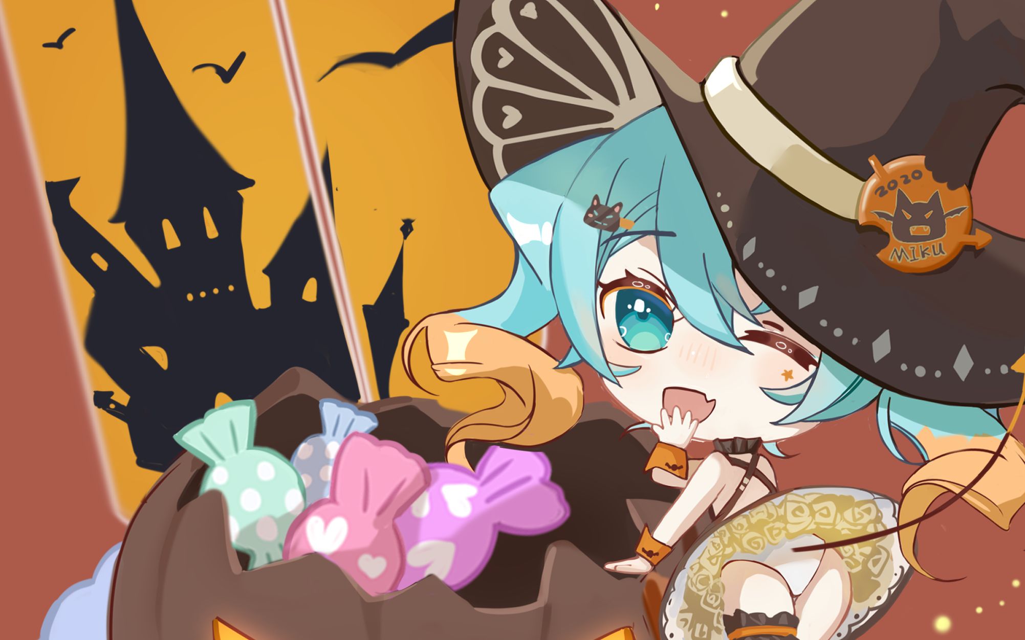 【初音】 万圣节 唰的一下就画完了